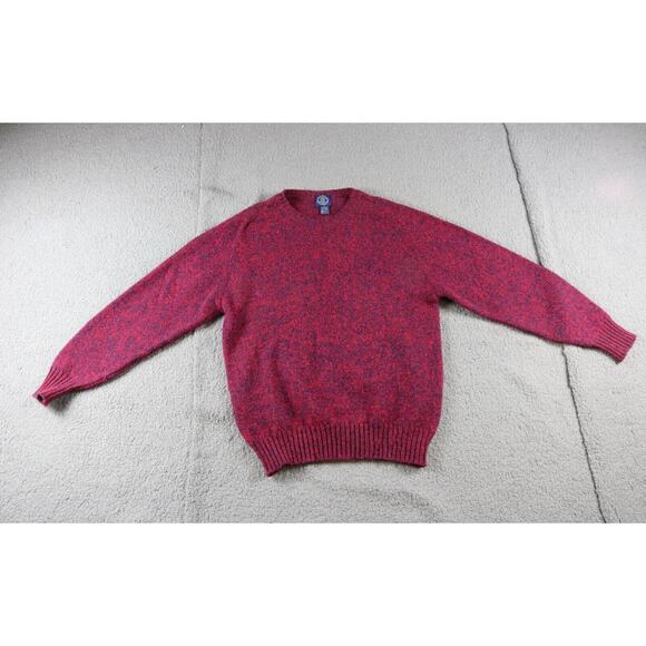 Vintage Gap Mens M Sweater Marled Red Blue Shetland Pure Wool Scotland - Picture 1 of 5